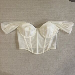 Adika White Off-Shoulder Corset Top - Size S